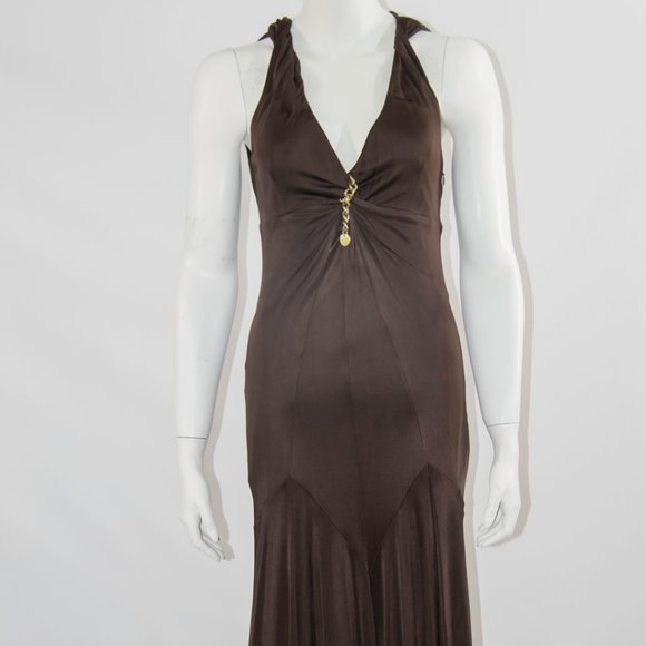 Karen Millen Sexy Brown Dress Party Office Sz 10uk Small - Picture 3 of 7